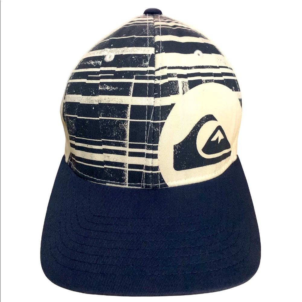 New Quicksilver Flex Fit Hat Blue/White Logo S/M New Without Tags